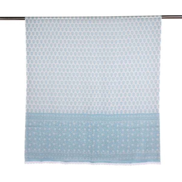 Sky Blue Handcrafted Cotton Suit Set with Printed Dupatta | Elegant Jaipur Print Dress Material - Image 5