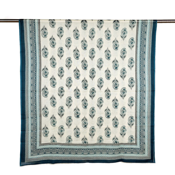 Women teal Blue Unstiched Suit with ruppata set - Image 4